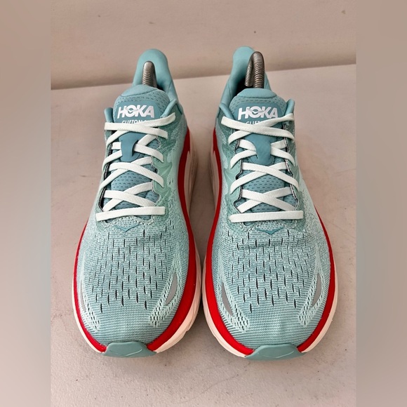 Hoka One One Clifton 8 Aqua Running Walking Sneakers Women’s Size 9.5B - Picture 2 of 6
